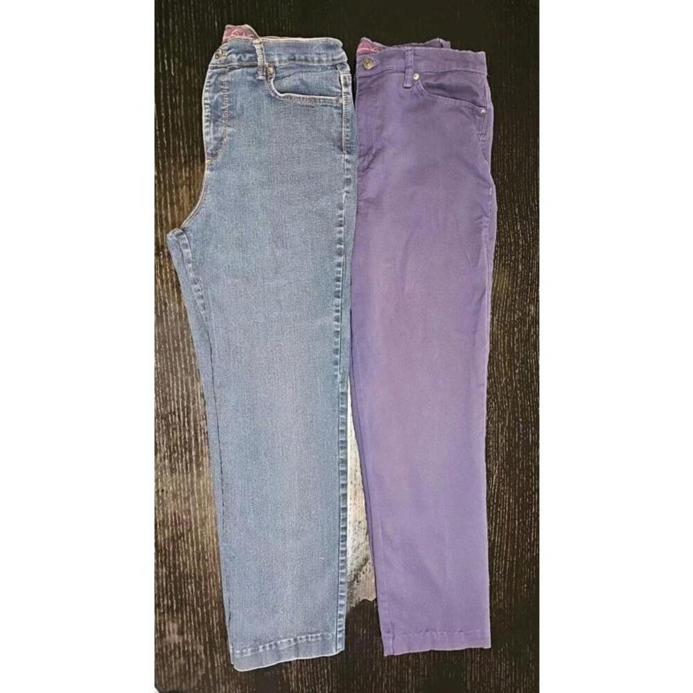 Gloria Vanderbilt Amanda Jeans Bundle 12 Classic Blue Black Stretch Denim 2 Pair